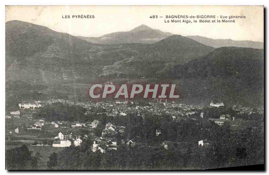 Bagnères-de-Bigorre — Allgemeine Ansicht — Mont Aigu, Mont Bédat und Mont Monné — Die Pyrenäen — Nr. 483