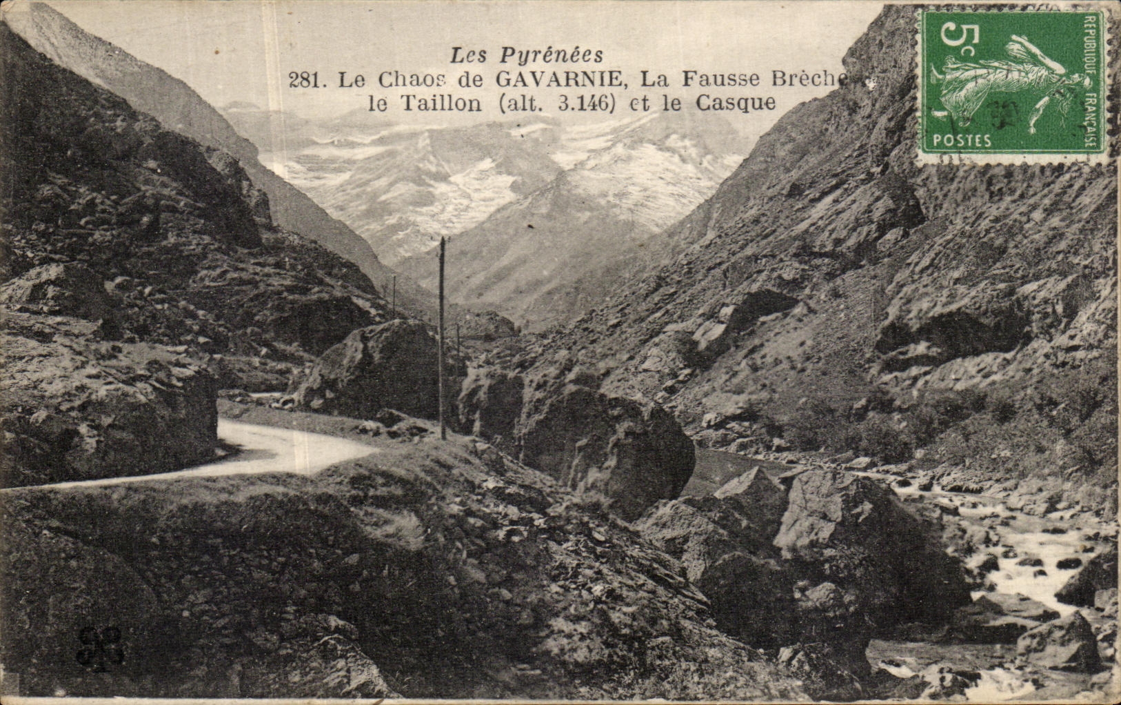 CPA Gavarnie La Fausse Breche le Taillon e tle casque