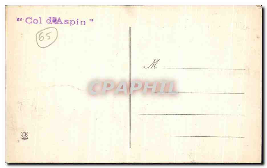 CPA Arreau Payole Route Du Col d Aspin Massif de l Arbizon  — Rückseite