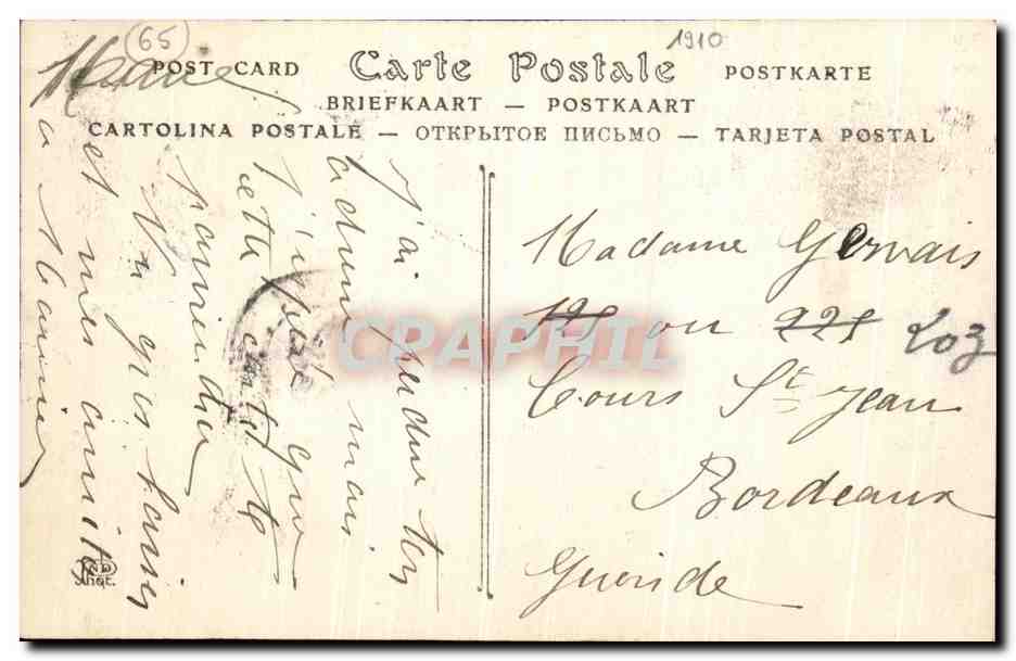 CPA Cauterets Vue Generale Prise Du Mamelon Vert  — Verso