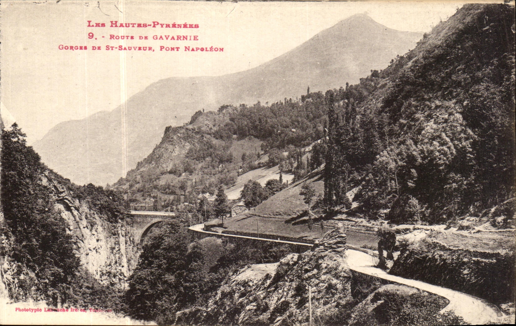 CPA Route De Gavarnie Gorges De St Sauveur Pont Napoleon 