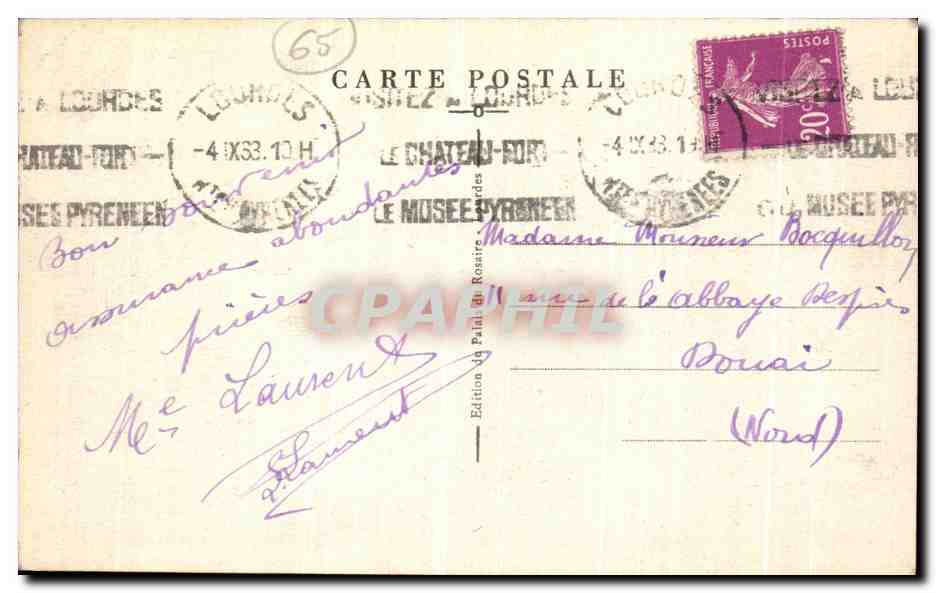 CPA Lourdes  — Verso