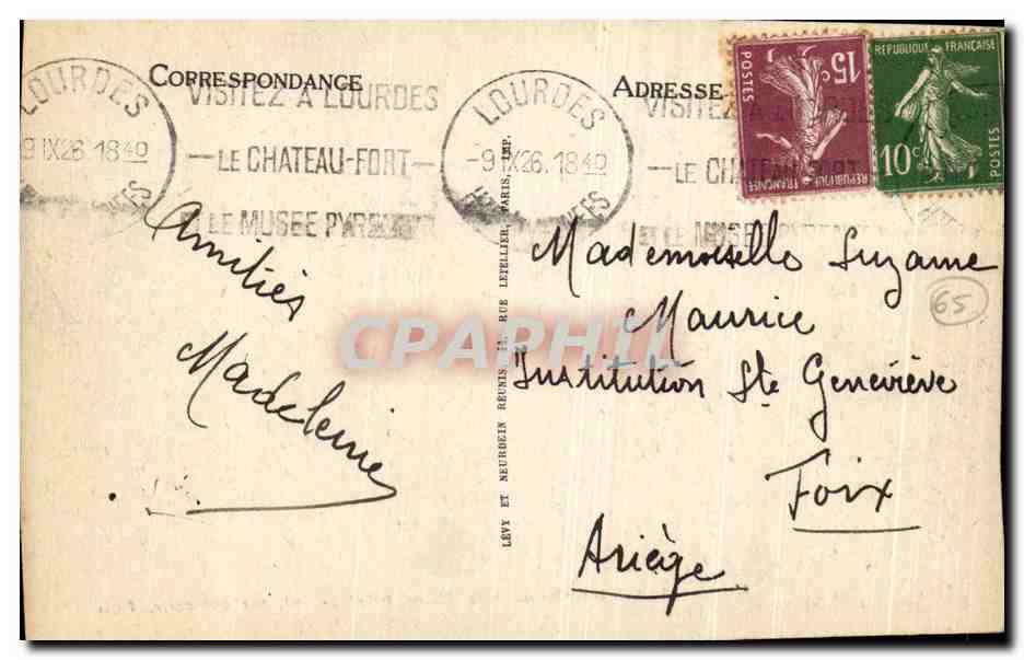 CPA Lourdes Le calvaire Mort de Notre Seigneur  — Verso