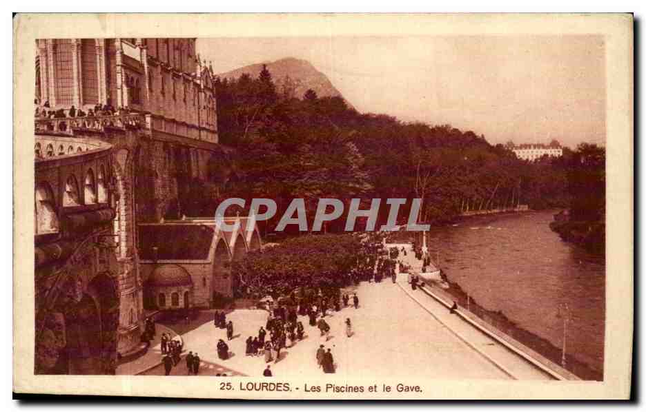 CPA Lourdes Les Piscines et le Gave