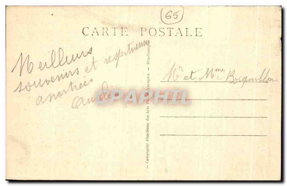 CPA Lourdes Les Piscines et le Gave — Verso