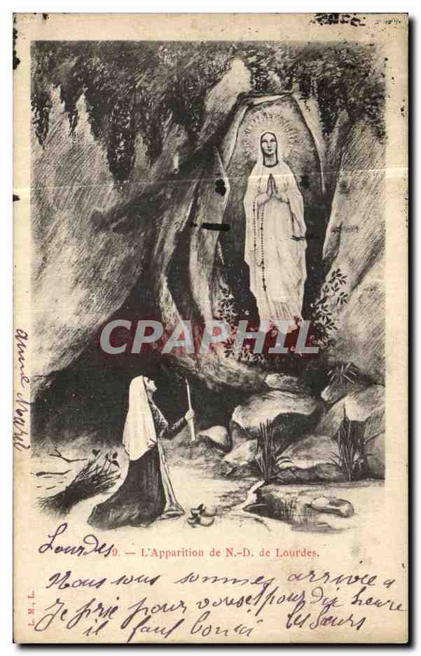 CPA Lourdes L Apparition de N D De Lourdes 