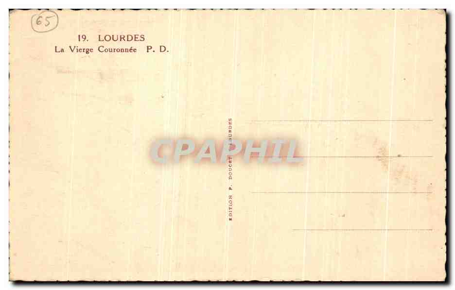 CPA Lourdes La Vierge Couronnee  — Verso
