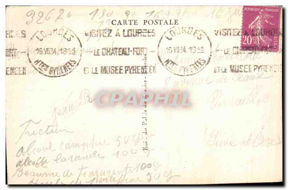 CPA Lourdes Un Coin De L Esplande  — Verso