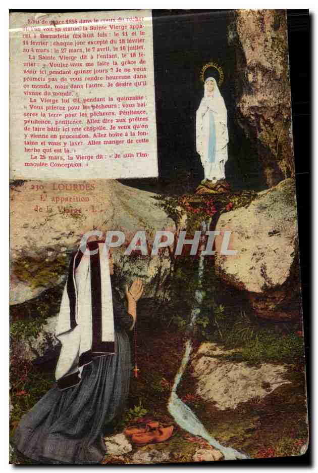 CPA Lourdes L apparition de la vierge 