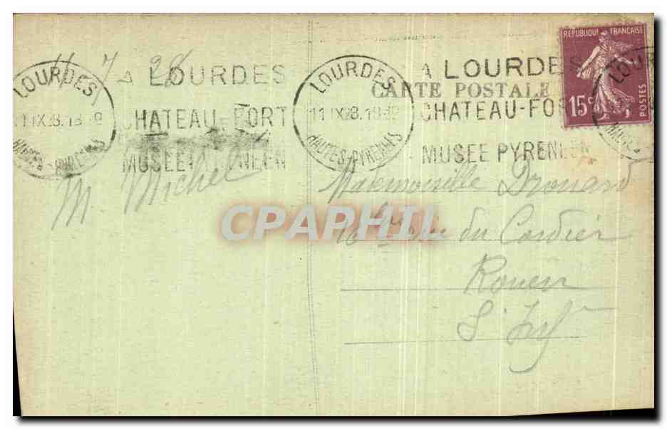 CPA Lourdes Le Saint Sacrement a La Grotte  — Verso