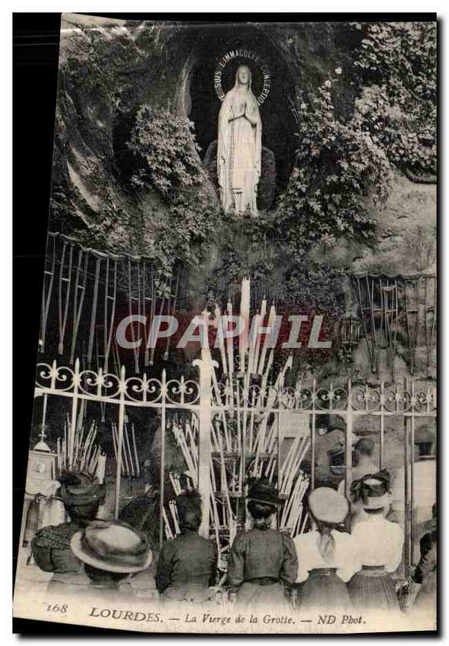 CPA Lourdes La Vierge de La Grotte 