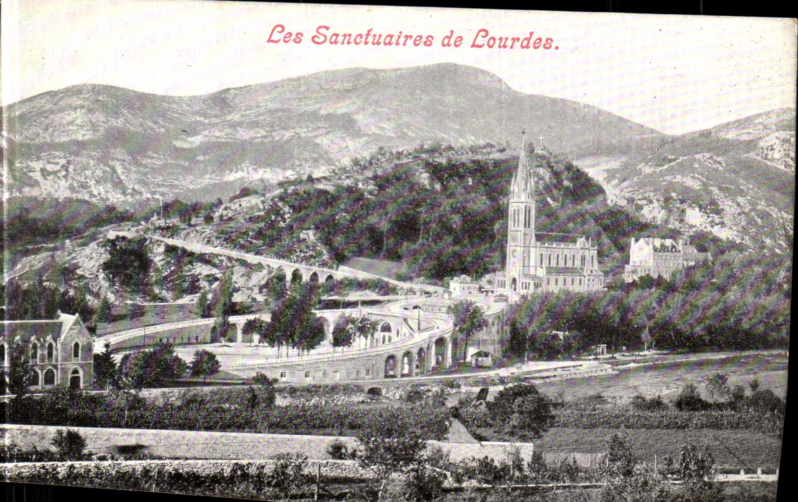 Les Sanctuaires de Lourdes — vue panoramique — Édition de l'Alliance Carilloise, Lourdes (H.P.)
