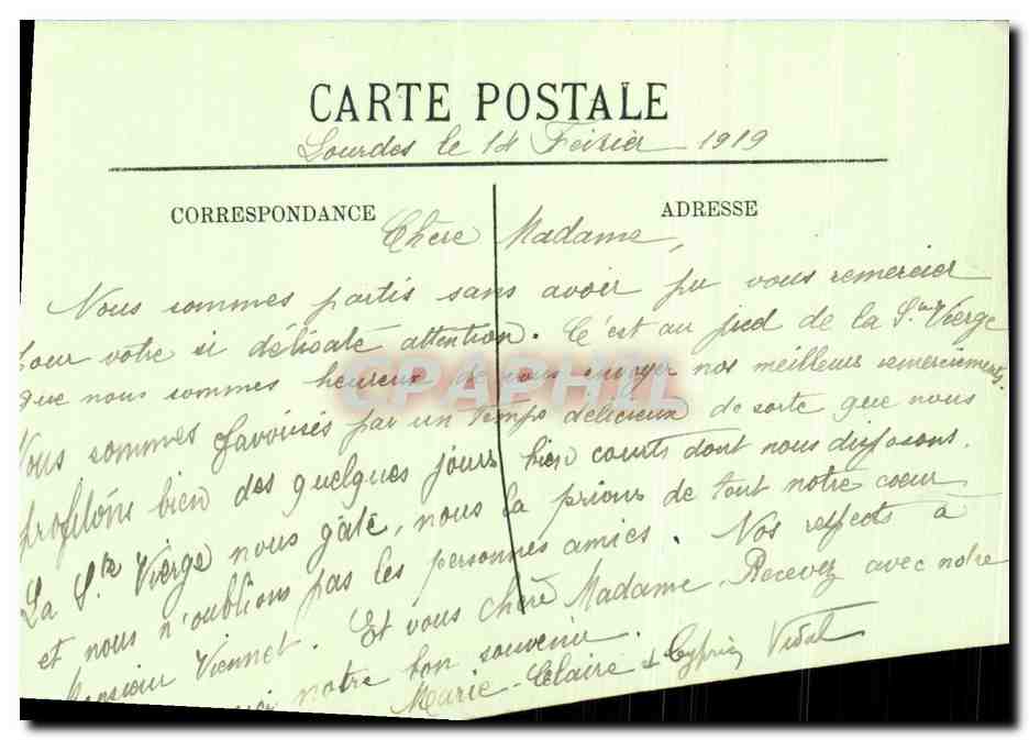 CPA Lourdes Calvaire breton et la basilique — Verso