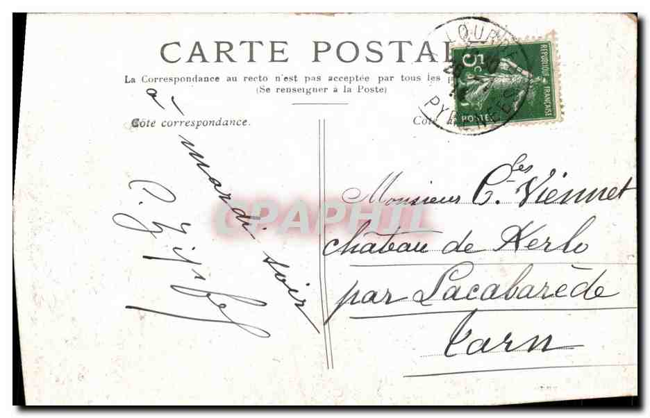 CPA Lourdes Le Chateau — Verso