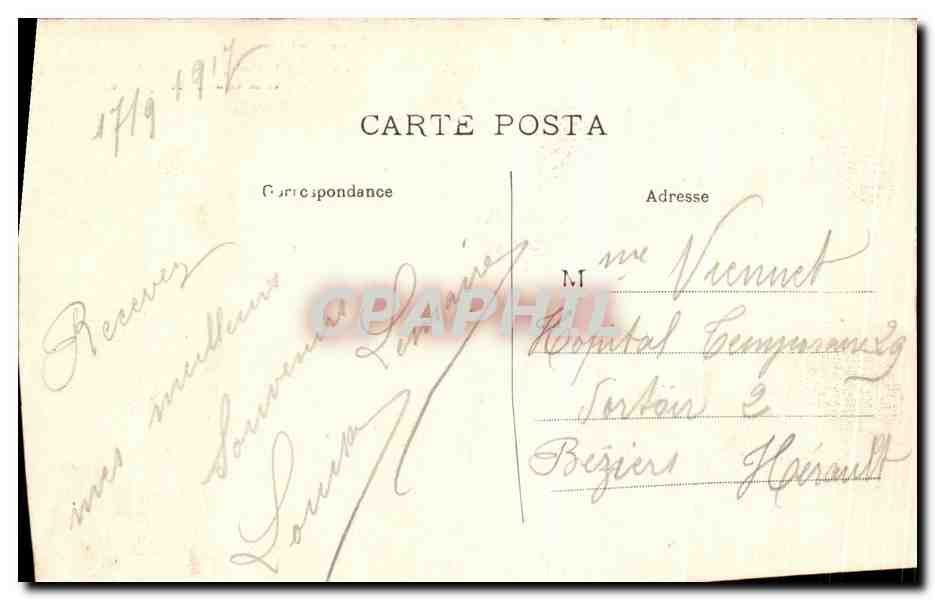 CPA Lourdes Vue Sur le Gave Le Pic du Jer — Verso