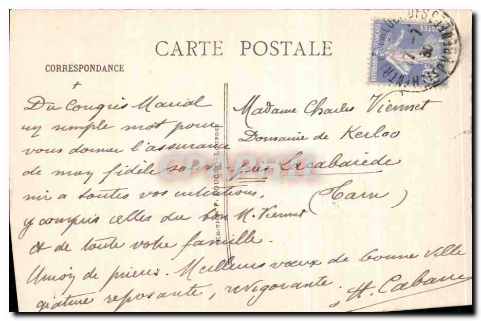 CPA Lourdes La Basilique et la Monument Interallie vus du Chateau fort — Verso