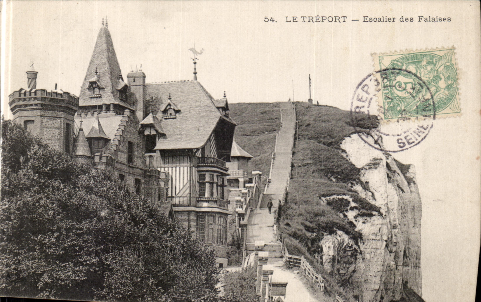 CPA Le Treport Escalier des Falaises