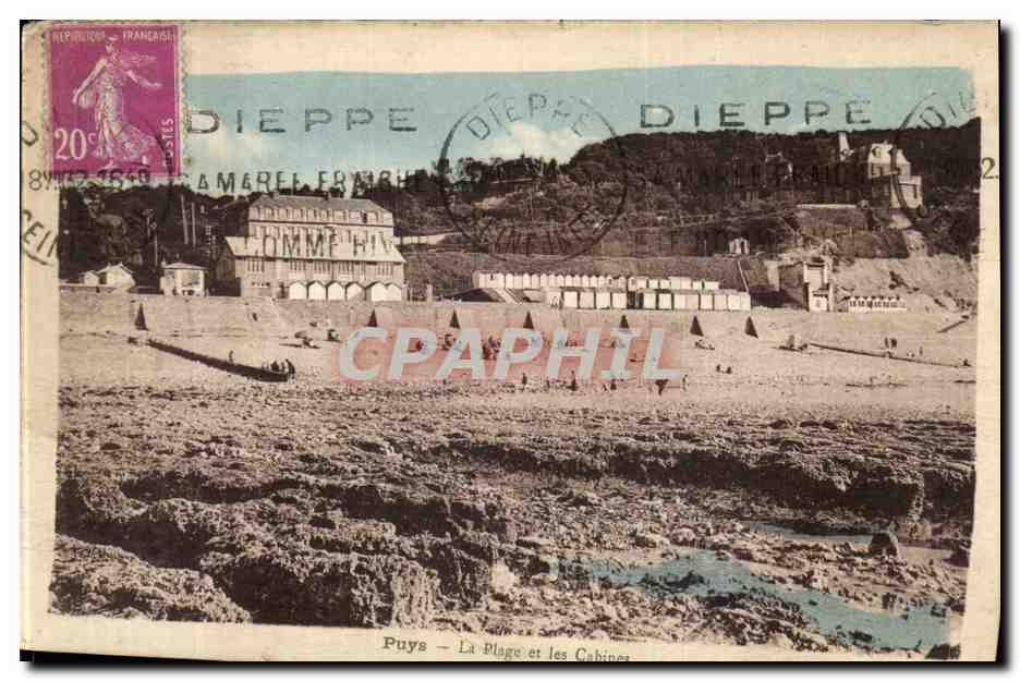 CPA Puys La Plage et les Falaises