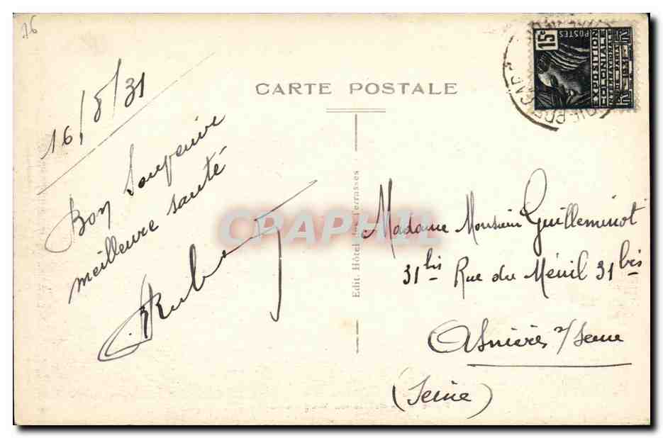 CPA Puys La Falaise Vers Bracquemont  — Rückseite
