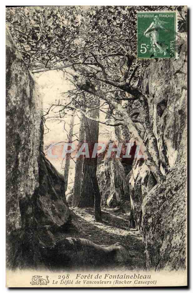 Il Defilé di Vaucouleurs (Rocher Cassepot) — Foresta di Fontainebleau — editore CPAPHIL, n° 298