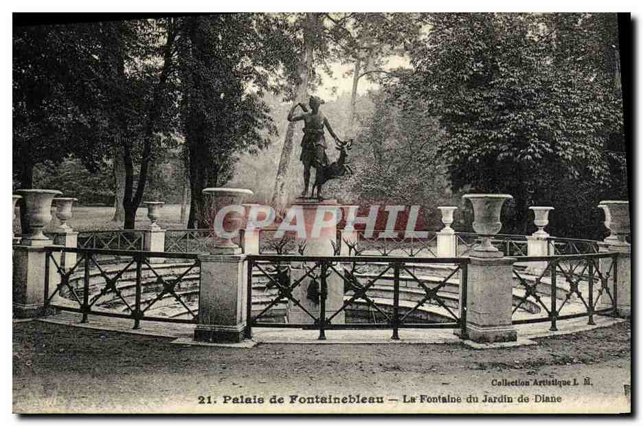 Palazzo di Fontainebleau — La Fontaine del Giardino di Diana — Collezione Artistica L. M.