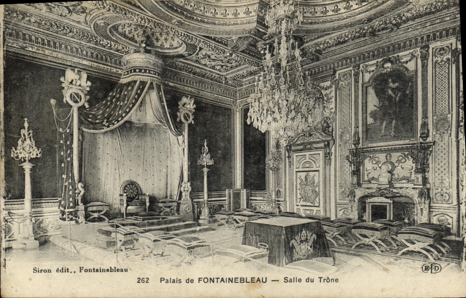 Palacio de FONTAINEBLEAU — Sala del Trono — Siron edit., Fontainebleau, n° 262