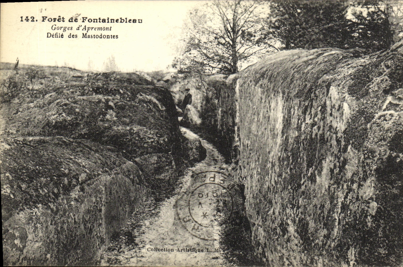 Foresta di Fontainebleau — Gole di Apremont, Defilé des Mastodontes — Collezione Artistica L. Meynard, n°142