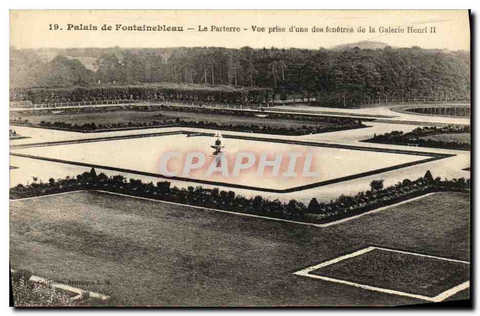 Palacio de Fontainebleau — El Parterre — Vista tomada desde una de las ventanas de la Galería Henri II