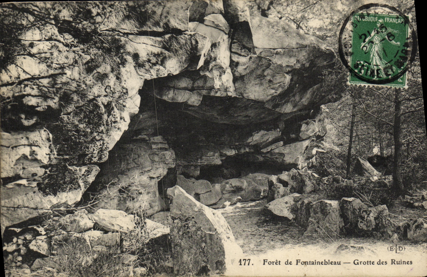 Forêt de Fontainebleau — Grotte des Ruines — Éditeur (E.D.) n°177