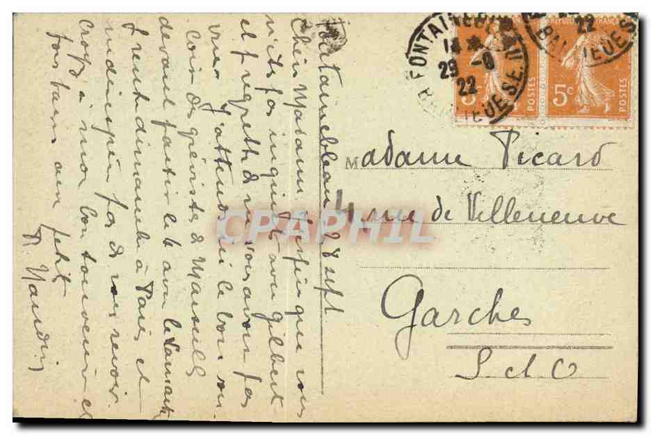 Palais de Fontainebleau — L'Étang des Carpes — éditeur inconnu, n° 54 — Reverso