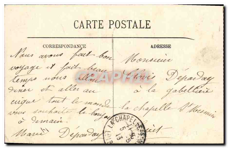 CPA Versailles Le Petit Triamon Chambre a Coucher de Marie Antoinette — Verso