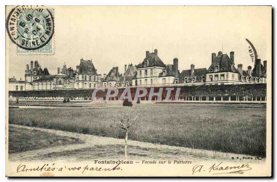 Fontainebleau — Fassade am Parterre — A. Kaemper, B.F., Paris