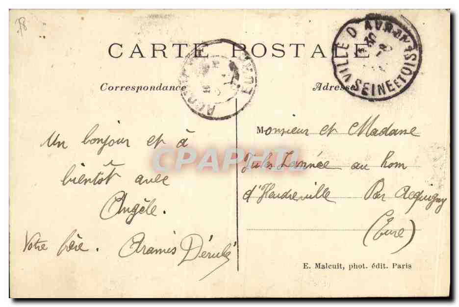 CPA Sevres Ville D Avray Les Jardies Maison de Gambetta — Rückseite