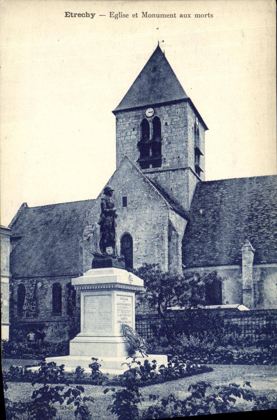 CPA Etrechy Eglise et Monument aux Morts