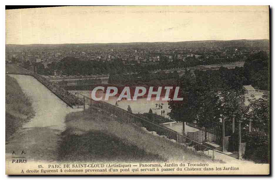 CPA Parc de Saint Cloud Panorama jardin du Trocadero