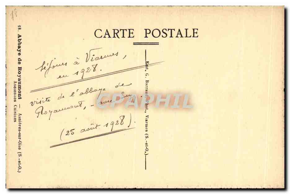 CPA Abbaye de Royaumont Asnieres sur Oise Anciennes cuisines — Back