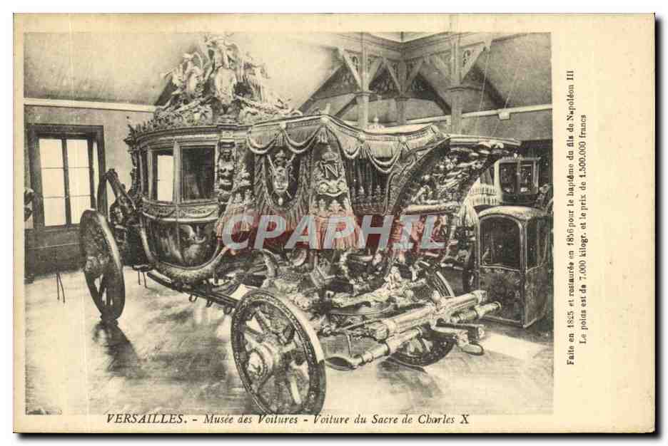 CPA Versailles Musee des Voitures Voiture du Sacre de Charles X