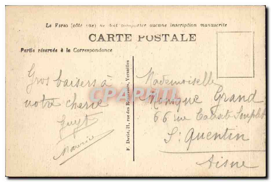 CPA Voiture du Secre de Charles Pour le Bapteme du Prince Imperial — Verso