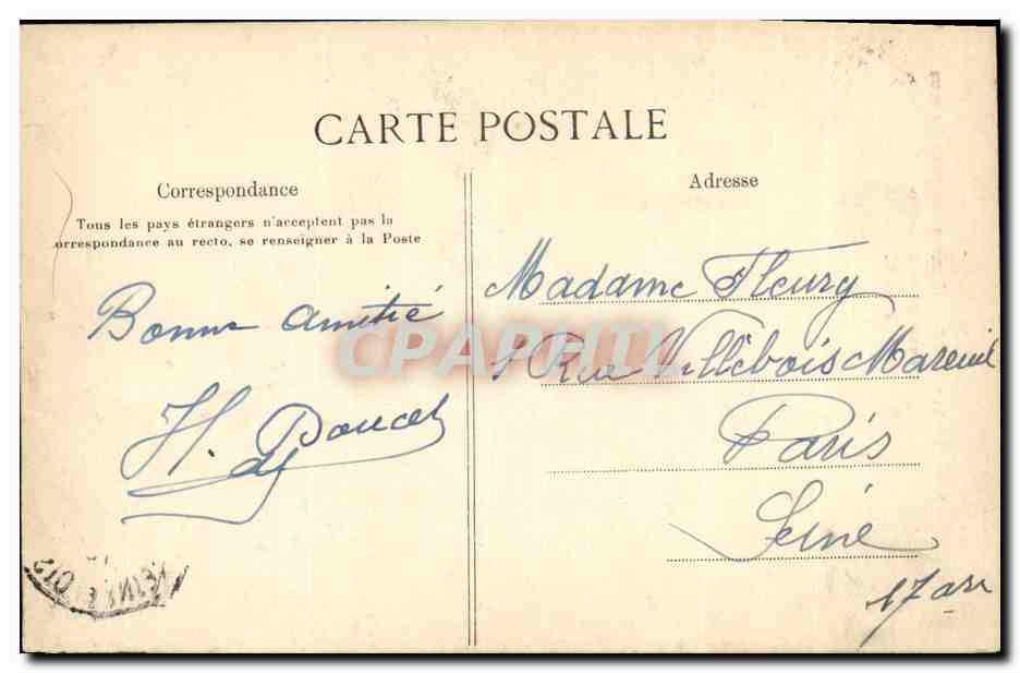 Grotte de la Pierre à l'Écureuil — Manèse en Forez — éditée par Postec — Verso