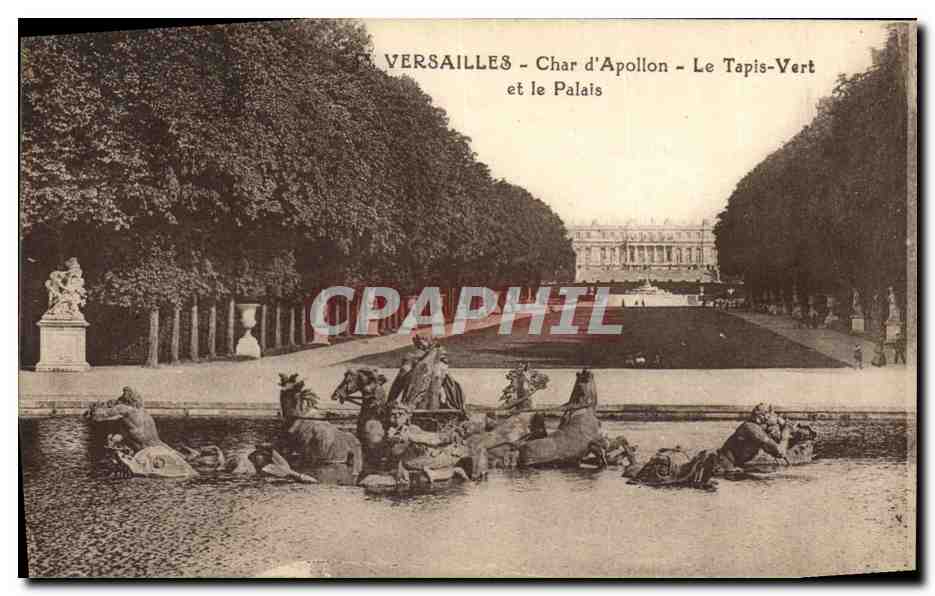 CPA Versailles Char d Apollon Le Tapis Vert et le Palais