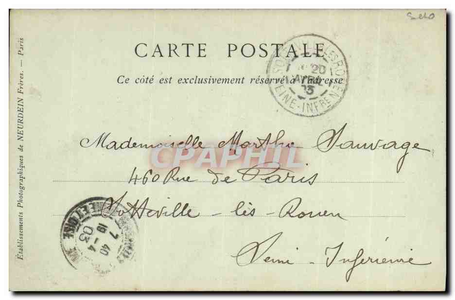 CPA Parc Du Petit Trianon Le Pont Rustique Versailles — Verso