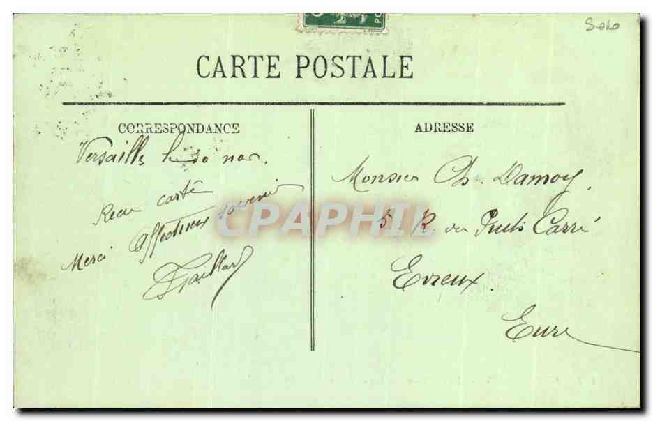 CPA Versailles Le Chateau Galerie des Batailles  — Verso