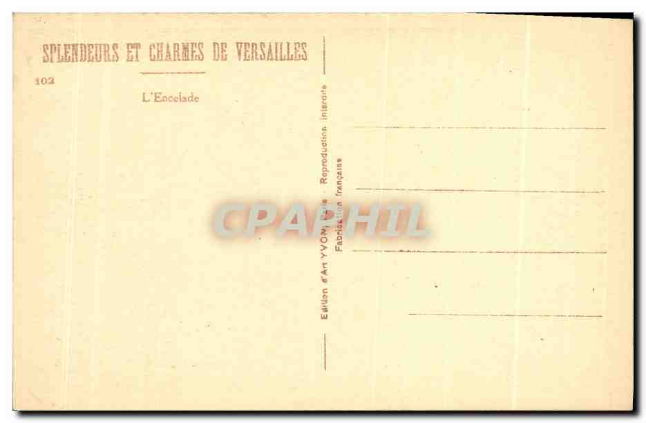 Fountain at Versailles — L'Encelade — Édition d'Art YVON, n°102 — Verso