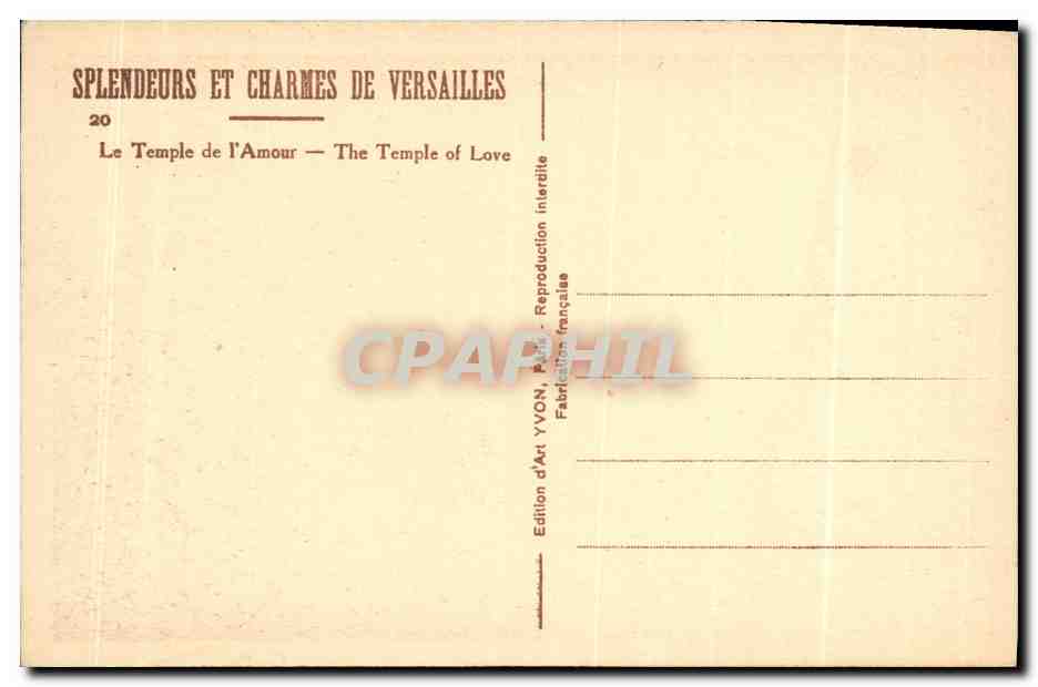 CPA Versailles Le Temple de l Amour  — Verso