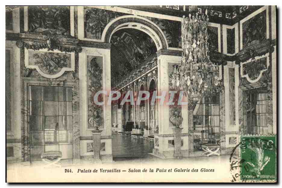 CPA Palais de Versailles Salon de La Paix et Galerie des Glaces 