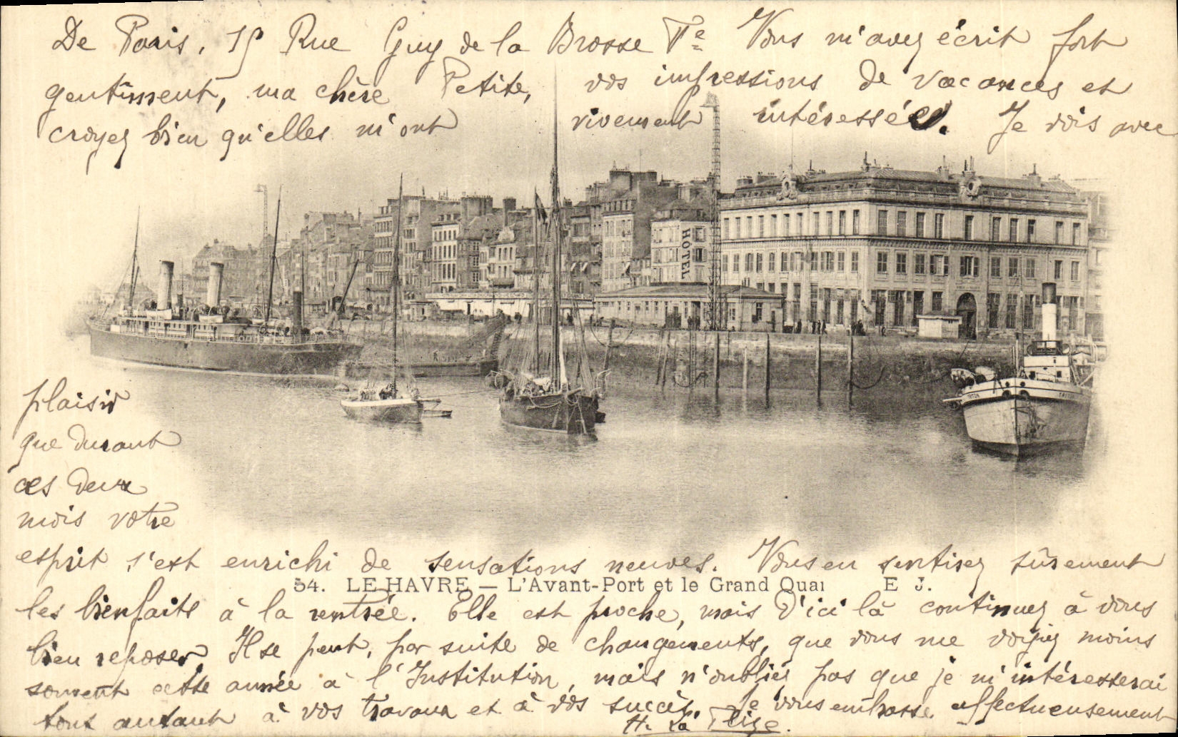 CPA Le Havre L Avant Port et Le Grand Quai Bateaux