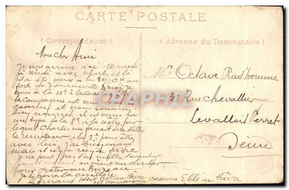 CPA Le Havre La Bourse et Le Pont Alexandre Bateau — Rückseite