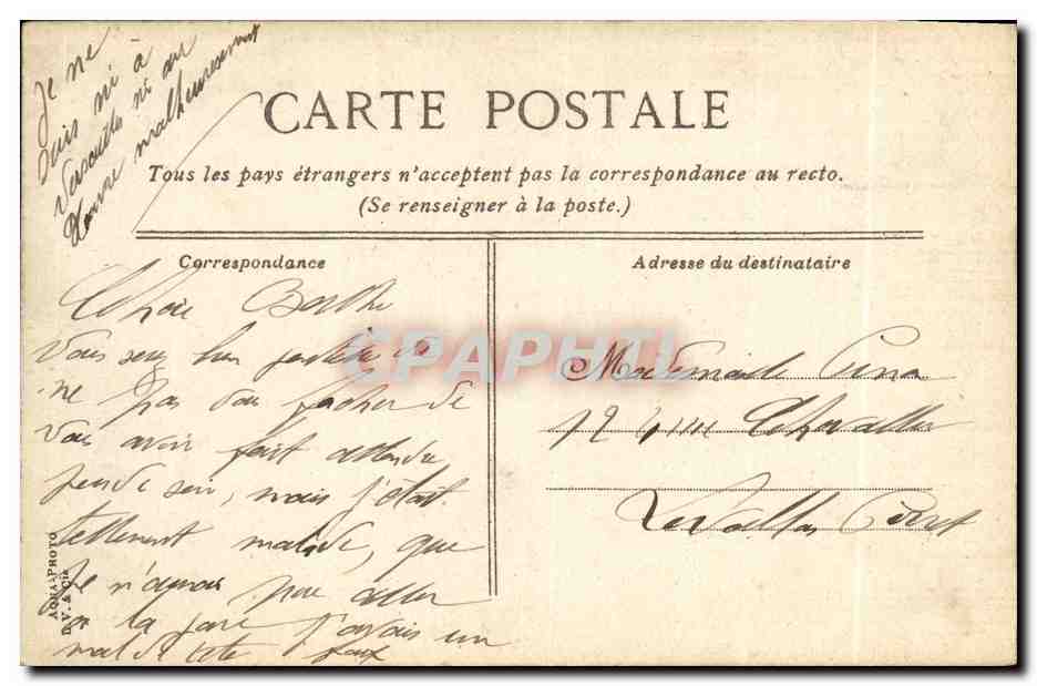 CPA Le Havre La Palais de Justice — Rückseite