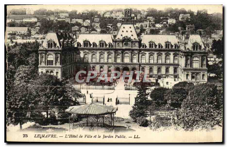 CPA Le Havre L Hotel De Ville et De Jardin Public 