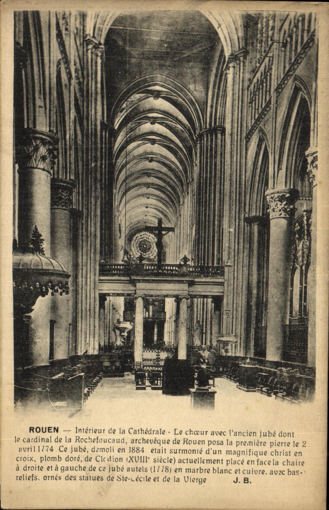 CPA Rouen Interieur de La Cathedrale
